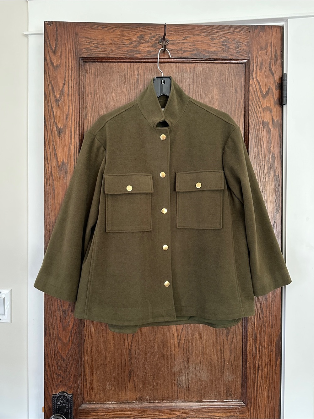 Tuckernuck Olive Marant Shirt Jacket with Gold Buttons - Size Small